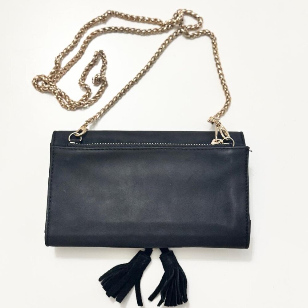 Street Level Black Suede Mini Crossbody Purse Wallet Clutch (4.5 x 7.5 inches) - Picture 4 of 8